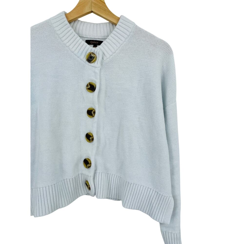Quince 100% organic cotton women's cropped cardigan